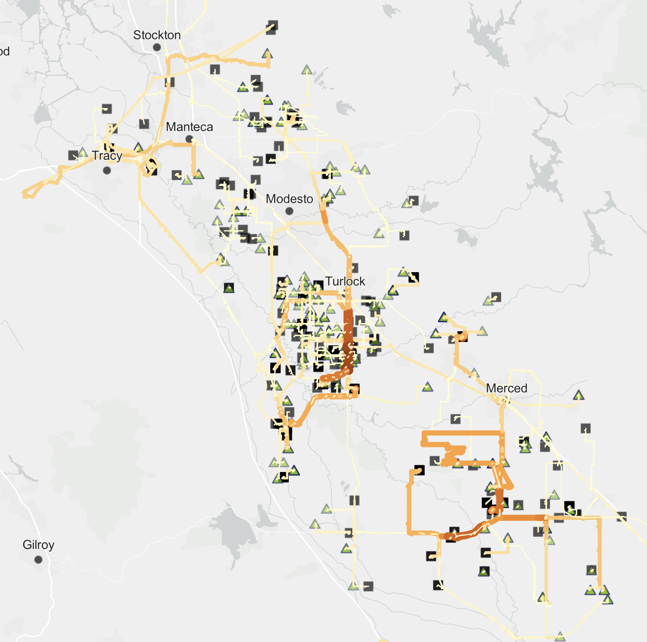 Manure trucking route map
